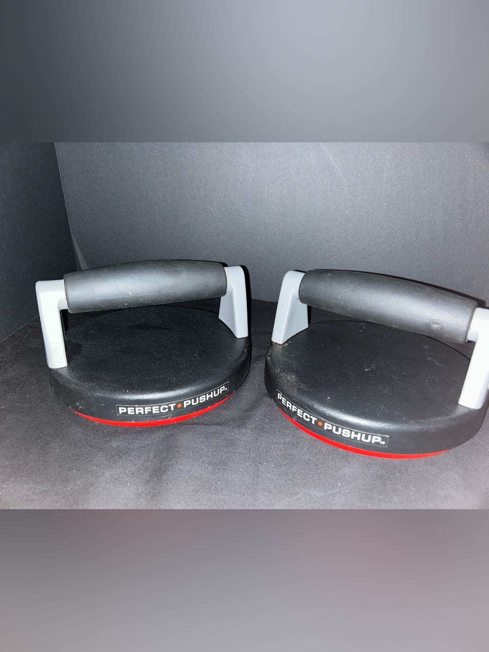 Perfect Pushup Rotating Push Up Stands w/ Grips Black/Red/Gray Set of 2